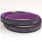 Miasol Rhinestone Crystal Bling Double Wrap Bracelet