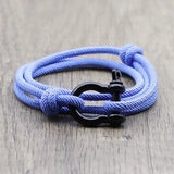 Men Horseshoe Buckle Bracelet Adjustable Braided Rope Braclet