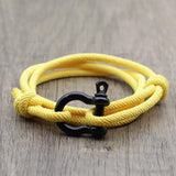 Men Horseshoe Buckle Bracelet Adjustable Braided Rope Braclet