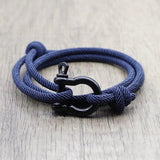 Men Horseshoe Buckle Bracelet Adjustable Braided Rope Braclet