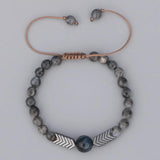 Labradorite Tiger Eye Bead Bracelet Men Boho Jewelry