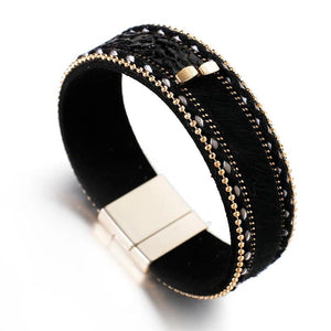 Snake Skin Leopard Print Leather Bracelet Women Vintage Wrap Jewelry