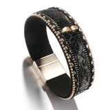 Snake Skin Leopard Print Leather Bracelet Women Vintage Wrap Jewelry
