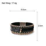 Snake Skin Leopard Print Leather Bracelet Women Vintage Wrap Jewelry