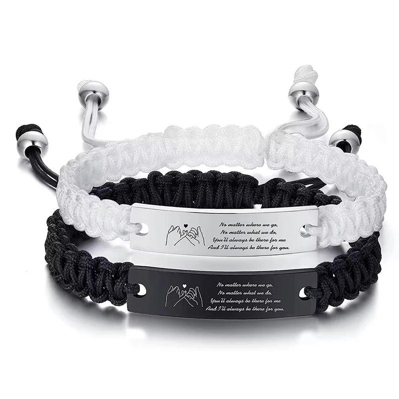 Adjustable Rope Bracelets Stainless Steel Couple Jewelry