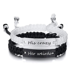 Adjustable Rope Bracelets Stainless Steel Couple Jewelry