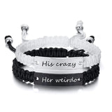 Adjustable Rope Bracelets Stainless Steel Couple Jewelry