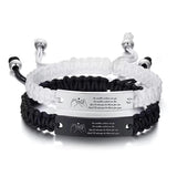 Adjustable Rope Bracelets Stainless Steel Couple Jewelry