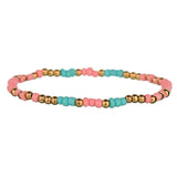Bohemia Style Pink Bead Charm Wrap Bracelet Set
