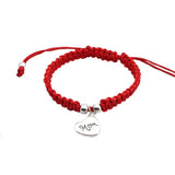 Red Cord Bracelet Love Heart Mom Pendant Bangle