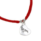 Red Cord Bracelet Love Heart Mom Pendant Bangle
