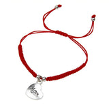 Red Cord Bracelet Love Heart Mom Pendant Bangle