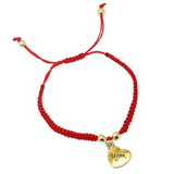 Red Cord Bracelet Love Heart Mom Pendant Bangle