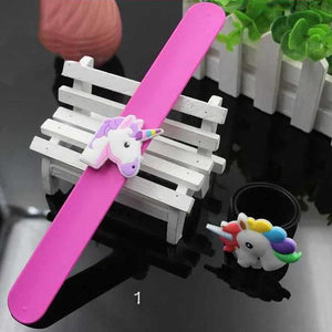 Flexible Unicorn Slap Wrap Bracelet Wristband Kid Girl Boy Animal Bangle