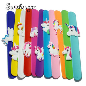 Flexible Unicorn Slap Wrap Bracelet Wristband Kid Girl Boy Animal Bangle
