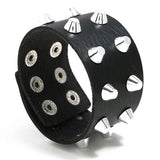 Colorful Wide PU Leather Cuff Bracelets Rivets Bangles Unisex Wristbands