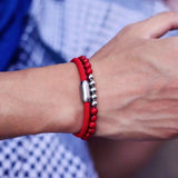 Men's Stainless Steel & Natural Stone Beads Bracelet Set
