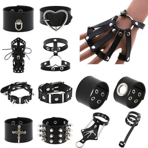 Punk Rock Spike Rivet Leather Bracelet Gothic Bangle