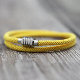 Men Women Red Braided Bracelet Stainless Steel Magnet Biker Accessory