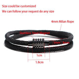 Men Women Red Braided Bracelet Stainless Steel Magnet Biker Accessory