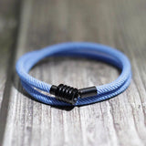 Men Women Red Braided Bracelet Stainless Steel Magnet Biker Accessory