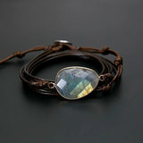 Labradorite Stone Rope Wrap Boho Friendship Bracelet