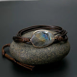 Labradorite Stone Rope Wrap Boho Friendship Bracelet