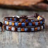 Women Leather Bracelets with Natural Stones