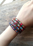 Boho Women Bracelet Natural Stone Vintage Leather Wrap Bead Bracelets
