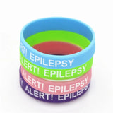 4PCS Medical Alert Bracelet Epilepsy Silicone Wristband for Kids