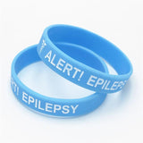 4PCS Medical Alert Bracelet Epilepsy Silicone Wristband for Kids