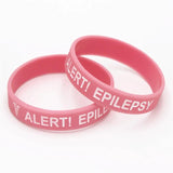 4PCS Medical Alert Bracelet Epilepsy Silicone Wristband for Kids