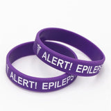4PCS Medical Alert Bracelet Epilepsy Silicone Wristband for Kids