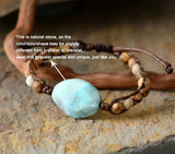 Matte Jasper Amazonite Beaded Wrap Bracelet Vegan Jewelry