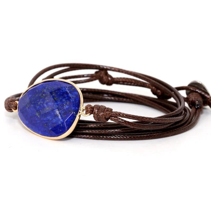 Lapis Lazuli Stone Wrap Bracelet for Men and Women