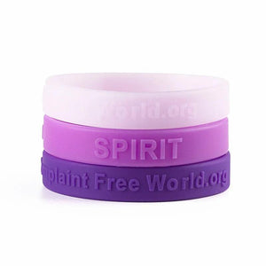 3PCS Purple Silicone Bracelets Sports Spirit Wristbands SH285