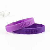 3PCS Purple Silicone Bracelets Sports Spirit Wristbands SH285