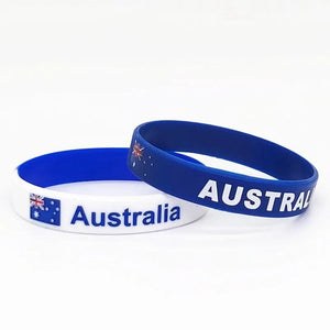 5pcs Australia Flag Silicone Bracelet Motivational Wristband