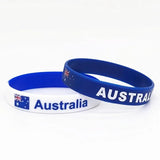 5pcs Australia Flag Silicone Bracelet Motivational Wristband