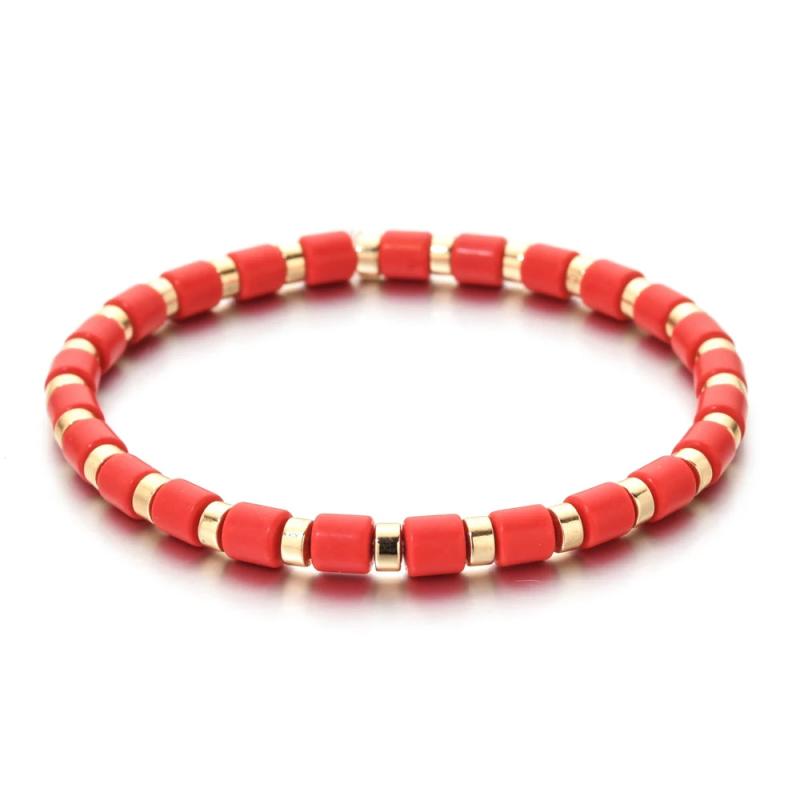 Boho Stone Tube Wristband Friendship Bracelets String