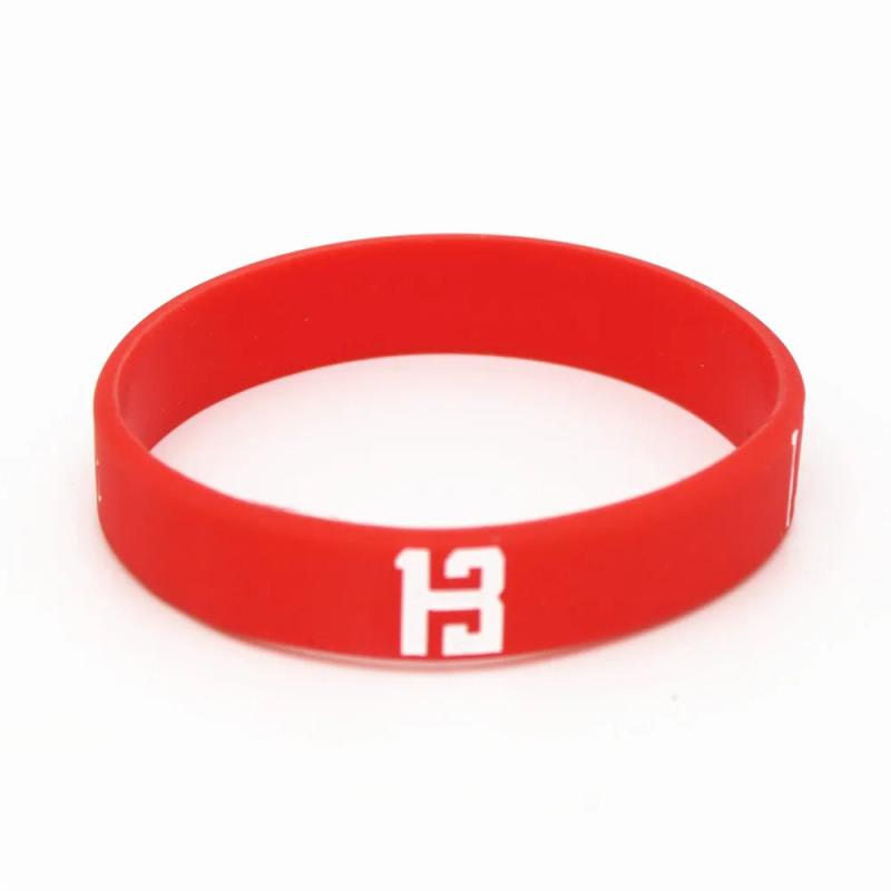 Men Basketball Silicone Wristband Red Players 13 SH05