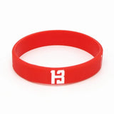 Men Basketball Silicone Wristband Red Players 13 SH05