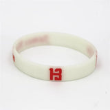 Men Basketball Silicone Wristband Red Players 13 SH05