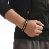 Vintage Leather Braided Bracelet Men Stainless Steel Bangle Jewelry