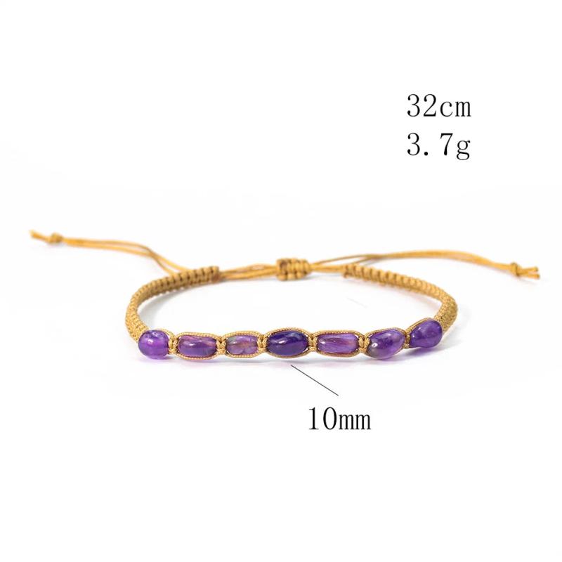 Amethyst Bracelet Mineral Beads Fortune Crystal Quartz Bangle