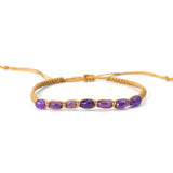 Amethyst Bracelet Mineral Beads Fortune Crystal Quartz Bangle