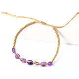 Amethyst Bracelet Mineral Beads Fortune Crystal Quartz Bangle
