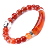 8mm Beaded Bracelet Healing Stone Red Agate Tiger Eye Rose Crystal