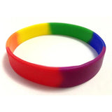 2pcs Rainbow Silicone Rubber Bands Bracelets for Events Promotion