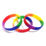 2pcs Rainbow Silicone Rubber Bands Bracelets for Events Promotion